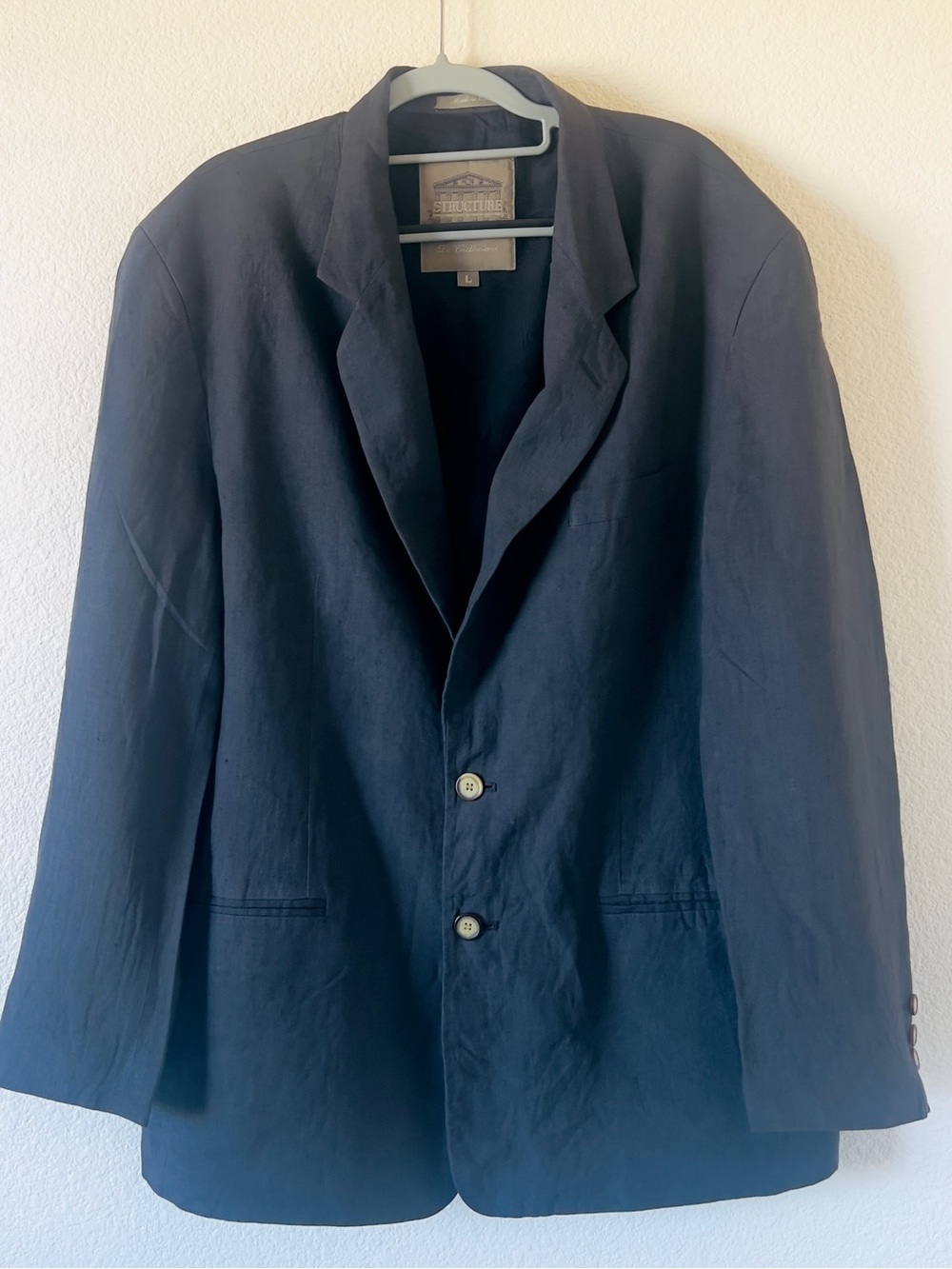 Vintage Structure Le Collezioni Men's Linen Charcoal Blazer Size L